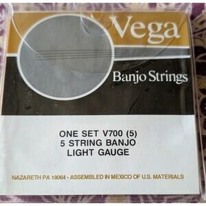 Vega Banjo V700 Strings Set of 5 Light Gauge NOS